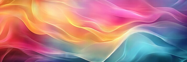 Obraz premium Elegant and Dreamy Abstract Colorful Background with Soft Waves - AI generated illustration.