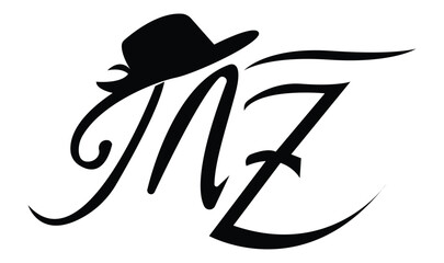 Initial Letter MZ Logo Design With Swoosh. Creative And Modern MZ Logo Design on Black Background.