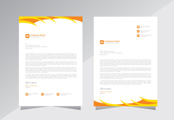 Modern and business letterhead design template with yellow colour,  Corporate letterhead template design with A4 size, Simple and Professional letterhead design template, vector eps 10