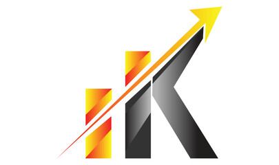 Initial letter IK in square shape logo design vector illustration