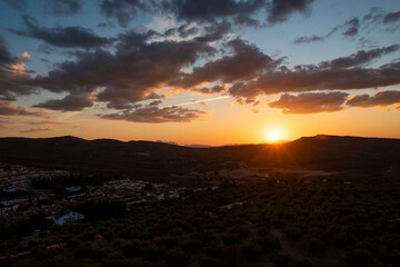 Atardecer en Alcalá de la Mota, Jaén, España