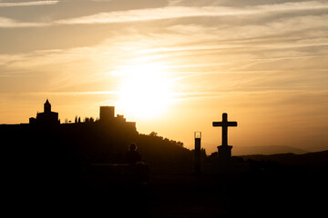 Fototapeta premium Atardecer en Alcalá de la Mota, Jaén, España