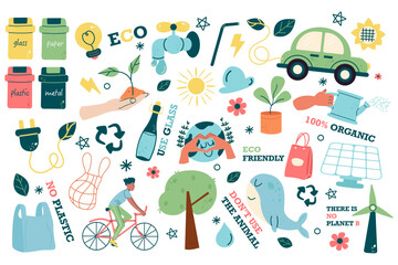 Collection zero waste flat design