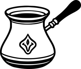 Cezve turkish coffee vector icon. filled flat sign for mobile concept sign, symbol, vector, art