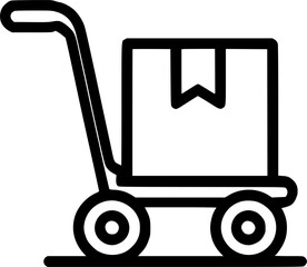 Package delivery trolley line icon, outline vector sign, linear style sign, symbol, vector, art