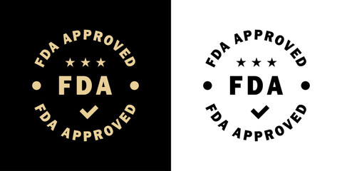 Obraz premium FDA Approved - vector golden stamp for product labeling.