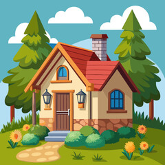 Cartoon house stock illustration