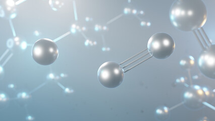 sodium cyanide molecular structure, 3d model molecule, salt, structural chemical formula view from a microscope