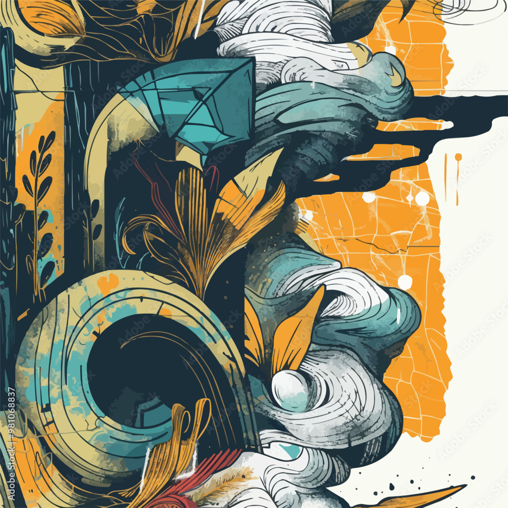 Poster create layered compositions, adding depth and complexity to your hand-drawn style vector art.