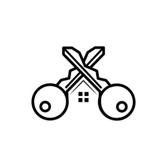 2 key real estate logo vector