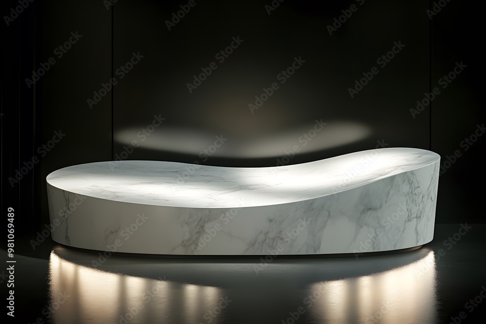 Poster Marble Table with Smooth Curved Design