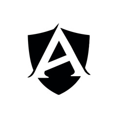Fototapeta premium Letter A shield logo vector