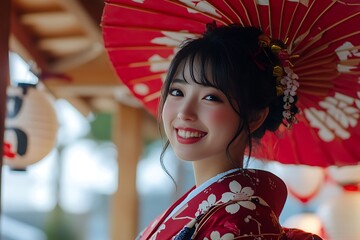 Beautiful young woman in traditional clothes
