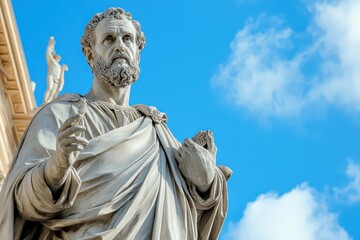 Paul: Apostle Statue in front of St. Peter's Basilica, Rome, Italy