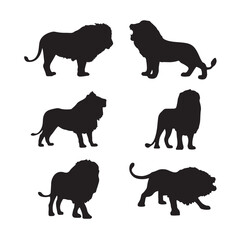  A Collection of Lion Silhouettes in Motion