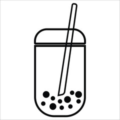 bubble drink boba icon vector