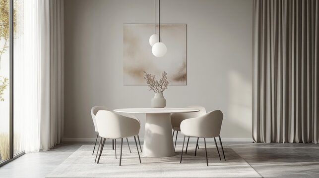 minimal style dining room background. 
