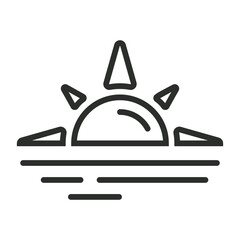 Sun icon, Summer symbol outline icon, editable vector illustration and transparent graphic element. Isolated on white background