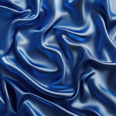Fototapeta premium Blue satin cloth, luxury background for products display. 