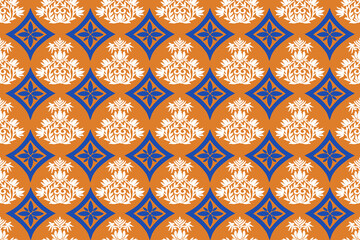 Damask seamless pattern vector,vintage,traditional,ethnic pattern, Turkish motifs, Great for fabric and textile, wrapping, clothing,carpet, Bandana, batik, and wallpaper