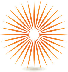 Obraz premium Elegant sunburst icon flat on white isolated background, vector design.