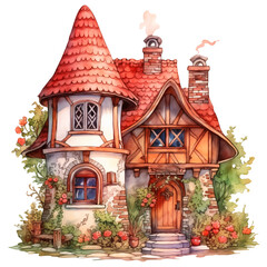 Fototapeta premium The Good Witch's House illustration 