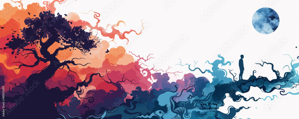 Poster experiment with scale, creating both large and small hand-drawn style vector art pieces to improve y