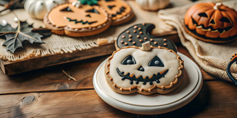 Fototapeta premium halloween pumpkin cupcakes