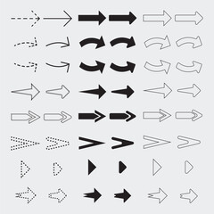 various designs of arrow icon sets