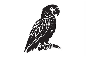 Parrot silhouette vector illustration and airtwork 