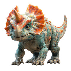 Fototapeta premium A detailed and vibrant illustration of a triceratops, showcasing its unique features and prehistoric charm.