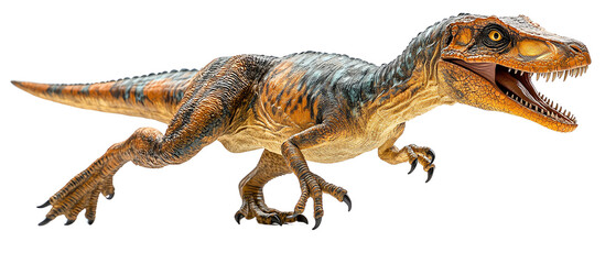 Fototapeta premium A realistic illustration of a velociraptor, showcasing its unique features and dynamic posture, perfect for educational or creative use.