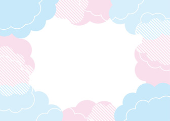 モコモコ　雲　フレーム　パステルカラー