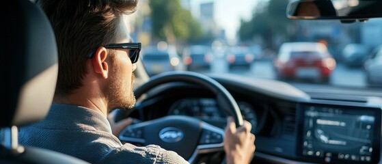 Expansive image capturing a driver performing a shoulder check before changing lanes prioritizing awareness and safe maneuvers