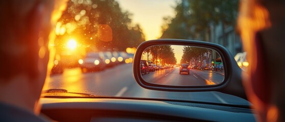 Expansive image capturing the moment a driver checks their blind spot before merging prioritizing the safety of themselves and others