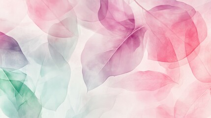 Fototapeta premium Floral Abstraction with Soft Pastel Petals and Leaves