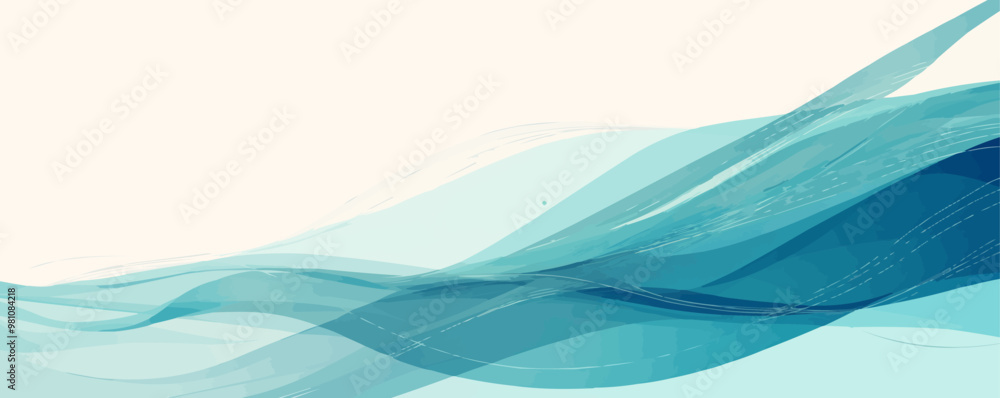 Poster fluid abstract lines creating a wave-like pattern, dynamic and elegant design , vector flat minimali