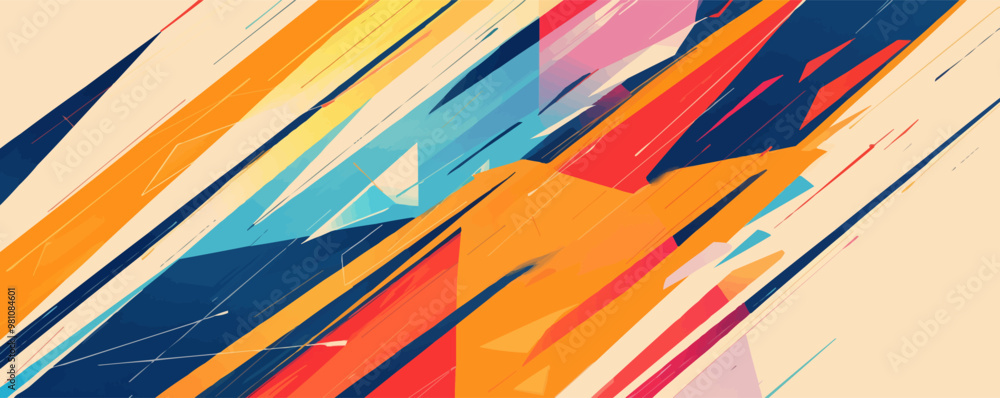 Poster geometric circular pattern with overlapping shapes, vector flat minimalistic isolated illustration