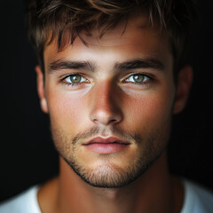 Obraz premium Portrait of a man, Front face, Front shot