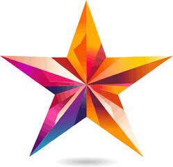 Abstract star icon flat on white isolated background, vector design.