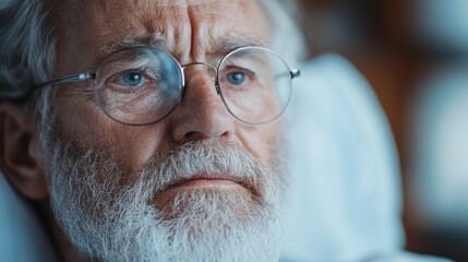 The pained but resilient expression of an individual undergoing a medical treatment or recovery process
