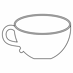 
Coffee cup line drawing design.