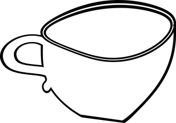 Coffee cup line drawing design.
