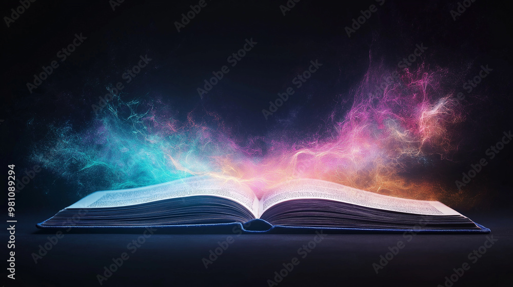 Poster audio track with lightning graphic representation of sound wave form of sound ancient text records i