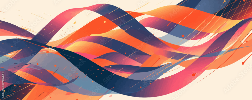 Poster geometric figure with intersecting paths and impossible connections, impossible shapes optical illus