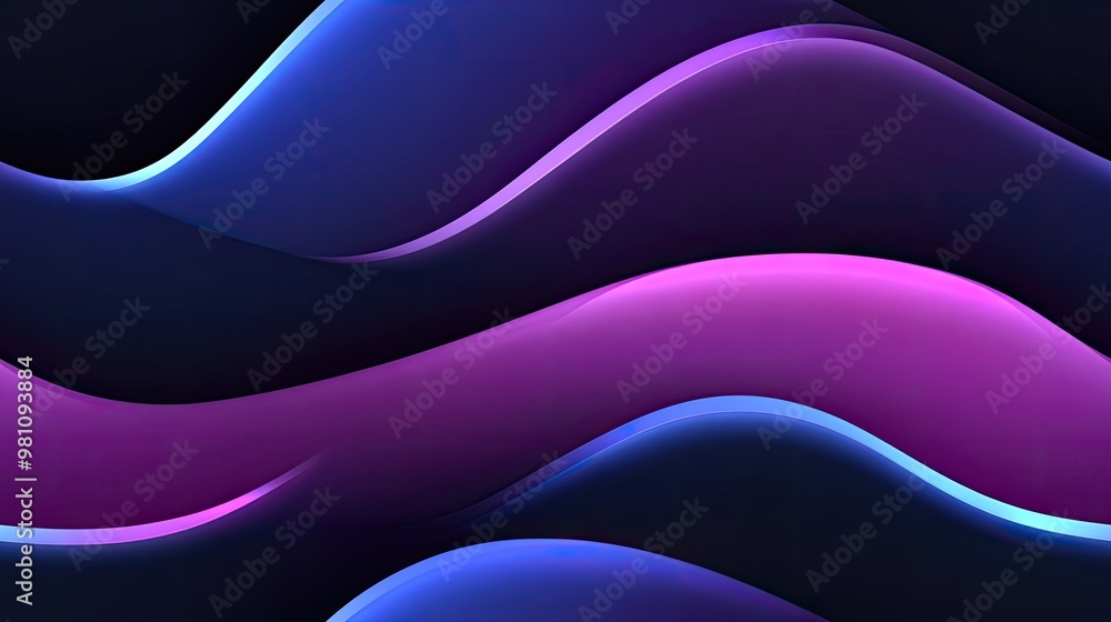 Poster this vibrant abstract design showcases smooth curves and a dynamic color scheme of purple, blue, gre