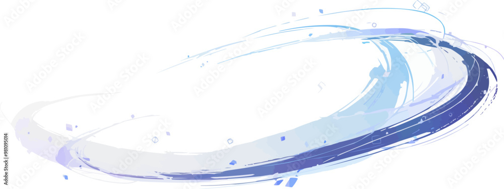 Poster circular motion lines with speed effect, vector flat minimalistic isolated illustration