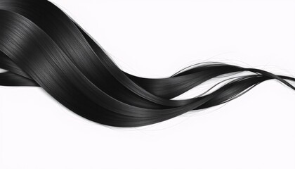 Natural black hair isolated on white background
