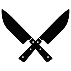 Butcher Knife Cleaver Crossed