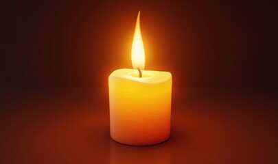 A glowing candle, radiating warmth and tranquility, perfect for themes of relaxation, spirituality, or romance.